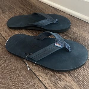 Men’s Leather Navy Rainbow Sandals